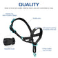 Pawaboo Dog Muzzle, Head Halter Collar for Dog, Pet Dogs Nylon Reflective Adjustable Loop Anti-Biting Barking Control Easy Fit Dogs StopsPulling Head Leash, Medium Size, Black