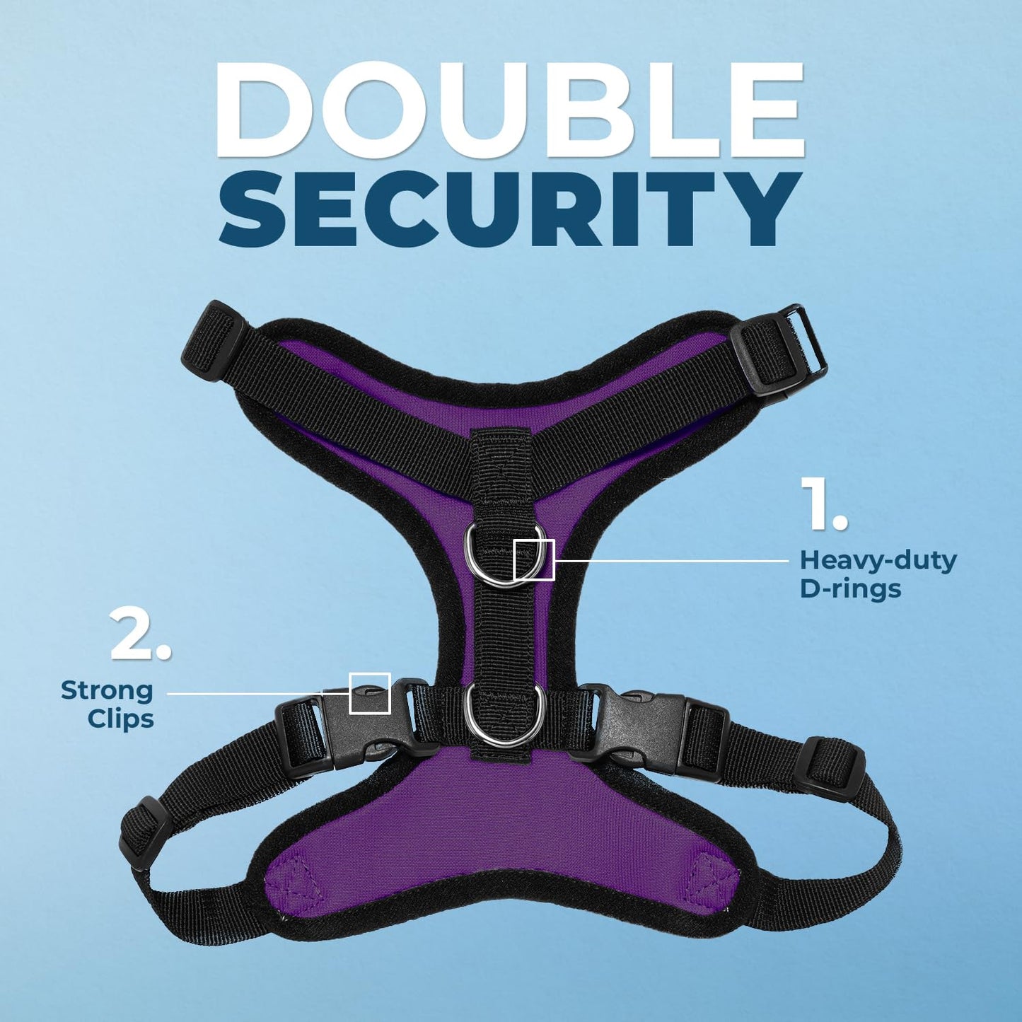 Voyager Step-in Pet Harness - All Weather Mesh, Adjustable Step in Harness for Cats and Dogs by Best Pet Supplies - Purple/Black Trim, M