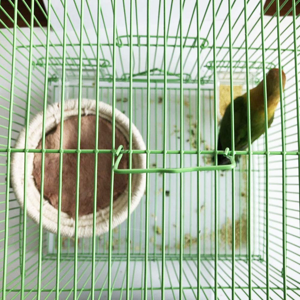 Bird Nest Parakeet Nest Handmade Cotton Weave Hemp Rope Nests Birds Breeding Hatching Nest Parrot Nesting Box Cage Hatch House Hut Cave Raffia Fiber for Parrots Canary