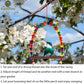 SunGrow Colorful Parakeet Swing Toy with Bells, Cockatiel, Lovebird & Budgie Wooden Perch Stand, 8.5x6 Inches, Sturdy Rocking Gym, Small Bird Cage Accessories to Balance, Exercise & Training