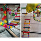 DS. DISTINCTIVE STYLE Bird Ladder Toys Coloured Flexible Parrot Swing Bridge Wooden Cockatiel Cage Hanging Climbing Ladder