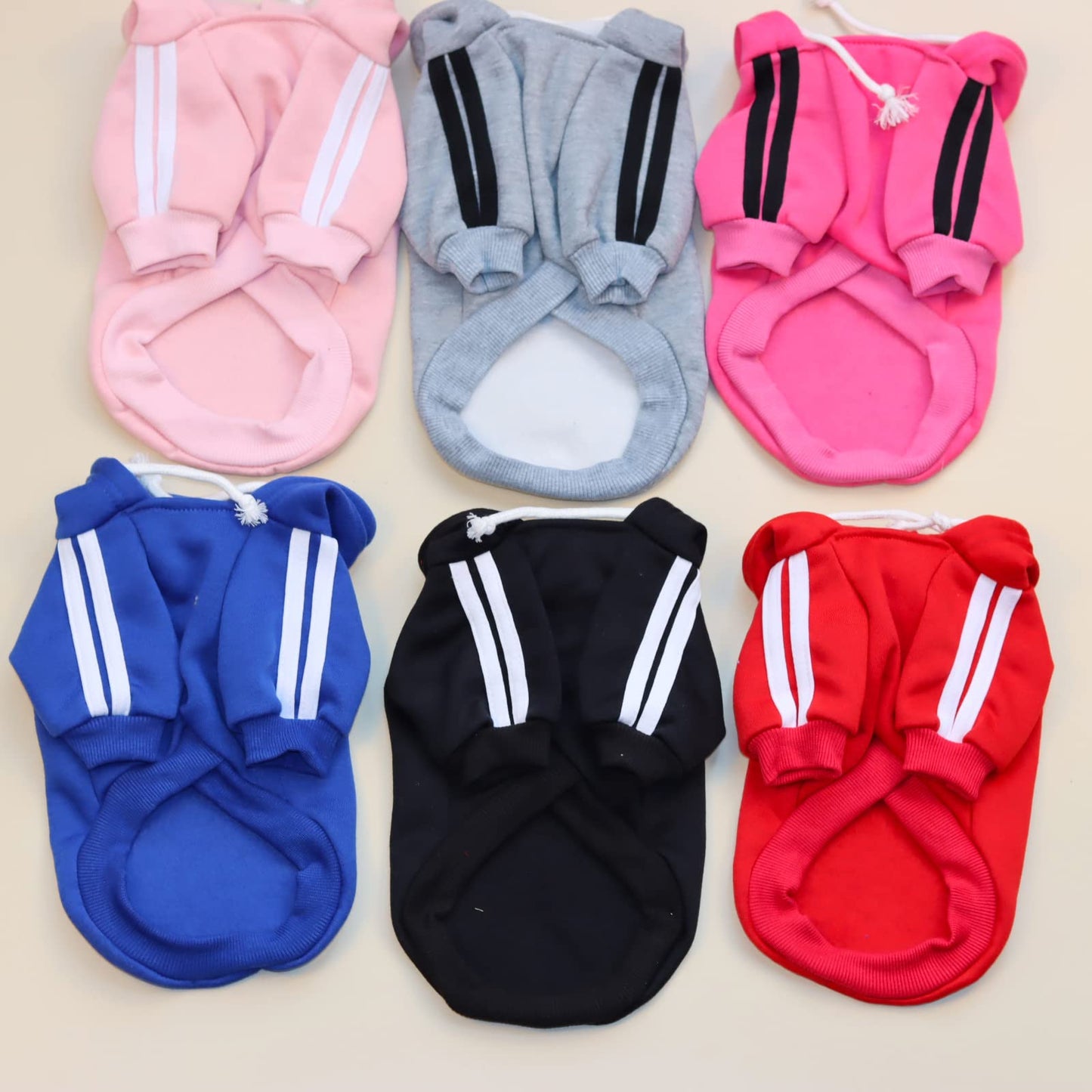 Izefia Dog Hoodie - Pink Cotton Fleece Sweater for Small Dog & Puppy - Winter Warmth - XS