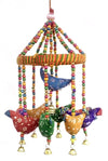 Handmade Decorative Door Hanging Bell Bird Chandelier for Home Decoration Hanging Ornament Size- 15x15x35 Cm (LxWxH)