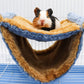 Fleece Winter Warm Rat Hammock, Double Layer Hanging Birds Nest Bed with Warm Fleece, Bird Cage Stand Perch, Hideaway Cave Tent, Sleep Bed Cage Accessories for Rat, Guinea Pig, Chinchilla (Blue)