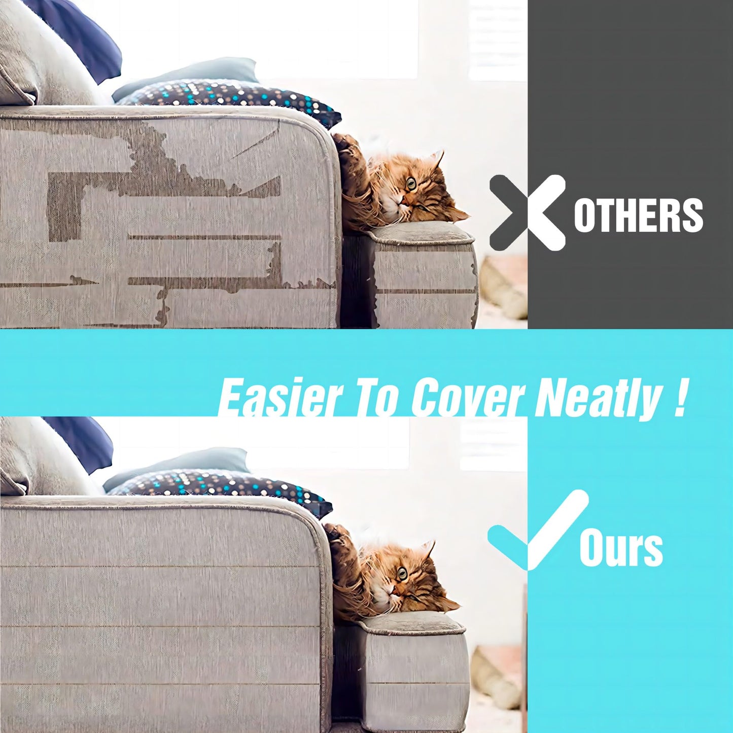 Polarduck Anti Cat Scratch Tape, 2.5 inches x 15 Yards Cat Training Tape, 100% Transparent Clear Double Sided Cat Scratch Deterrent Tape, Furniture Protector for Couch, Carpet, Doors, Pet & Kid Safe