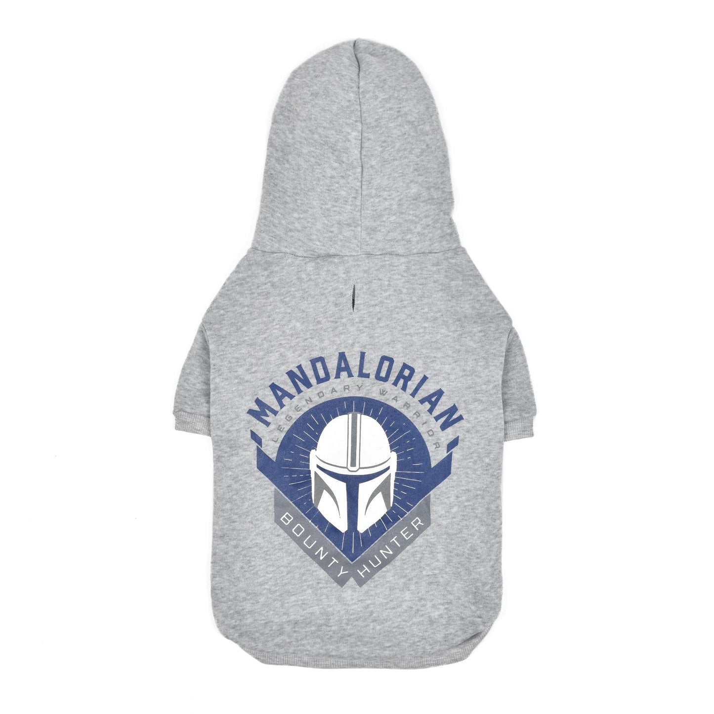 Star Wars for Pets The Mandalorian Dog Hoodie with Leash Attachment Hole - Pet Outerwear for Dogs - Officially Licensed Dog Apparel & Accessories, Grey, Size Small