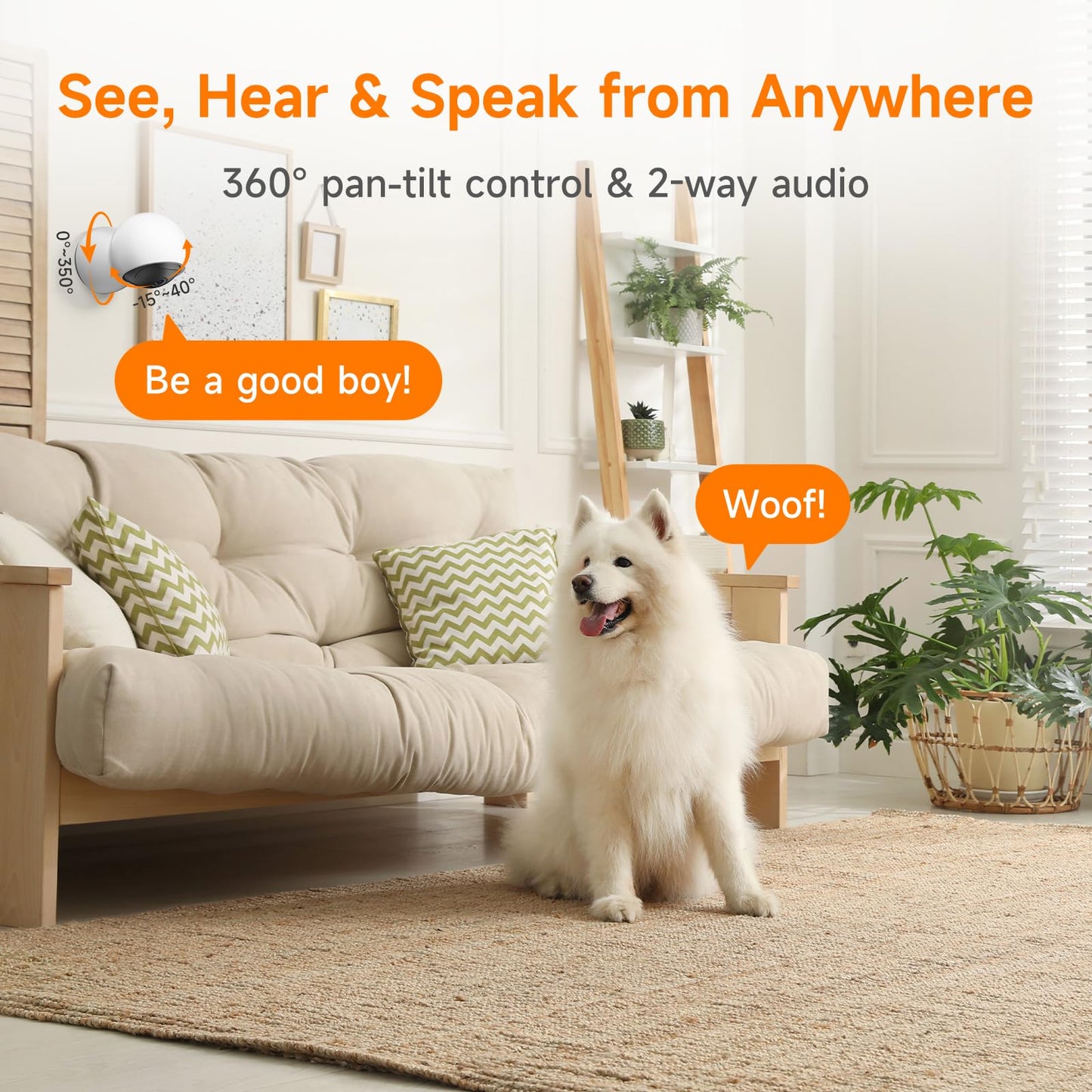 2K/3MP 5G WiFi Indoor Security Camera, Pet Camera with Speaker for Dog/Cat, Baby Monitor with Free Phone App, Motion & Noise Detection, Super Night Vision, 2-Way Talk, Cloud & SD Card Storage(P7)