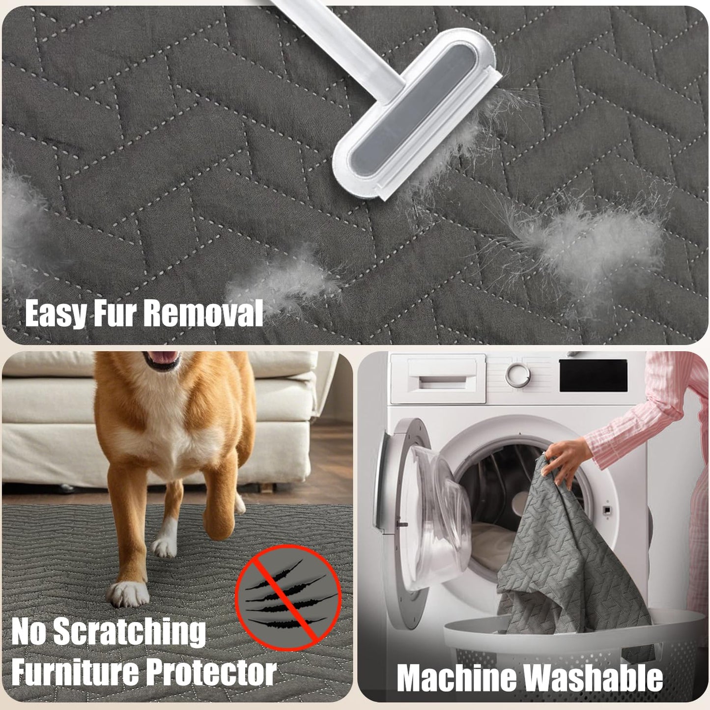 Asatdd Waterproof Dog Couch Cover, Soft Pet Bed Cover, Furniture Sofa Car Protector for Puppy Dog Cat and Pet, 40" x 50", 1 Pack
