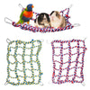 2 Pack Colorful Bird Rope Net, Pet Hanging Hammock, Rat Climbing Ladder Bridge Toys, Cage Decor Accessories for Small Animals Parakeets Cockatiels Hamster Ferret Lovebirds Guinea Pig- 11 × 8 inch