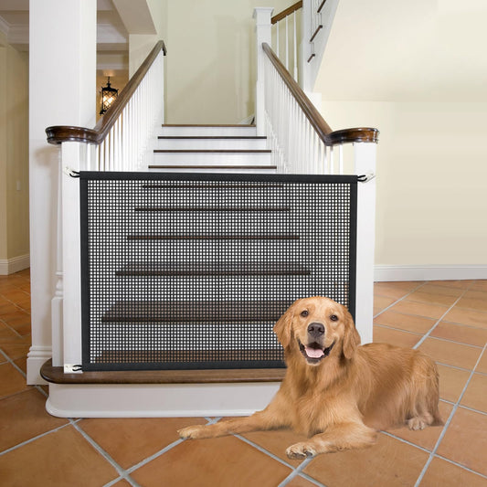 Cupount Dog Screen Mesh Gate for Stairs Pet Gates for The House: for Doorways Stairways Indoor 29 inches Tall, 38 inch Wide, Fits 32-35 inch Openings