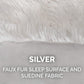 Furhaven Self-Warming Cat Bed for Indoor Cats, 4-Beds-in-1 & Washable - Plush Long Faux Fur Convertible Cuddler - Silver, Small