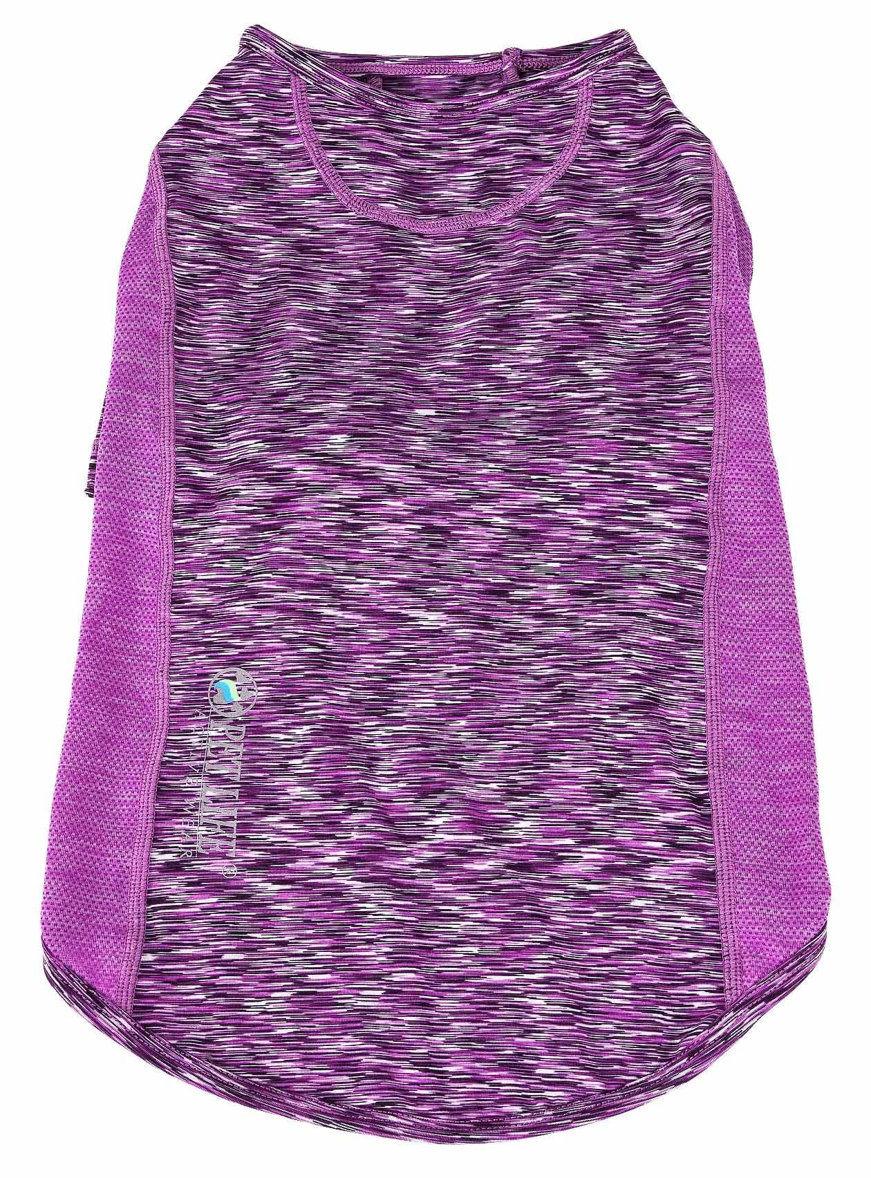 Pet Life ® Active 'Warf Speed' Heathred Dog Fitness and Yoga Pet T-Shirt Dog Clothes - Performance Dog T-Shirt with 4-Way-Stretch, Reflective and Quick-Dry Technology - Summer Dog Shirts