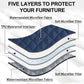 NICETOWN Waterproof Throw Blanket for Dogs & Indoor Cats, Washable Pet Furniture Floor Protector for Medium Large Dog Reversible Couch Cover, 52" Wide x 82" Long, 1 Panel, Navy/Stone Blue