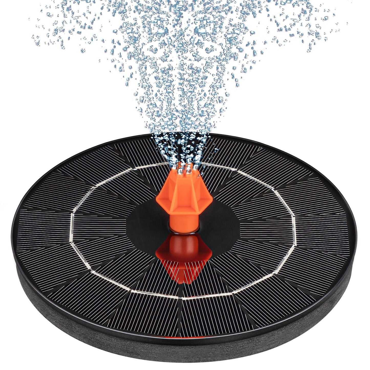 VOROSY 3.5W Solar Fountain, Upgrade Solar Water Fountain Pump Outdoor,Solar Bird Bath Fountains with 4 Fixed Rods & 8 Orange Nozzles for Bird Bath, Garden, Pond, Pool