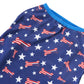 Bone American Star 4th of July Navy Blue Stripe Dog T-Shirts Summer Lightweight Pet Clothes X-Large 17.6" Back Length