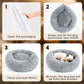 Hoewina Dog & Cat Bed for Indoor Cats, 20in Calming Donut Bed for Puppy and Kitten, Washable Round Fluffy Pet Bed for Small Medium Dogs and Cats (Light Grey)