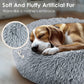 Hoewina Dog & Cat Bed for Indoor Cats, 20in Calming Donut Bed for Puppy and Kitten, Washable Round Fluffy Pet Bed for Small Medium Dogs and Cats (Light Grey)