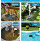 Cookayler Solar Bird Bath Fountain Pump with 6 Nozzle and Anti-Collision Pole,1.4w Solar Powered Free Standing Floating Water Pump for Fish Tank, Pond, Pool, Garden and Outdoor