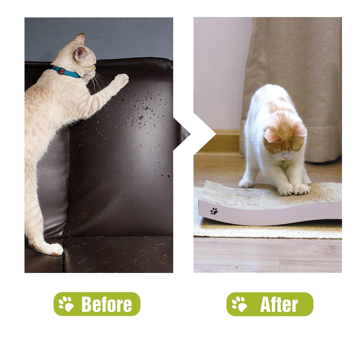 Cat Scratcher, Durable Scratch Pad, Corrugated Cardboard Scratching Board for Indoor Cats, Heavy Duty, Double-Sided Usability, Recyclable, with Catnip
