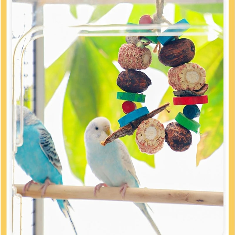 Kauspielzeug für Vögel aus natürlichen Holzblöcken